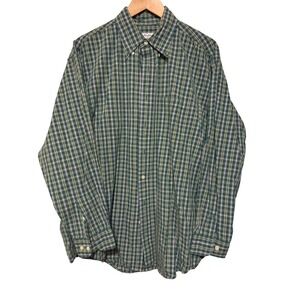 Brooks Brothers green checkered, button-down shirt, size large‎